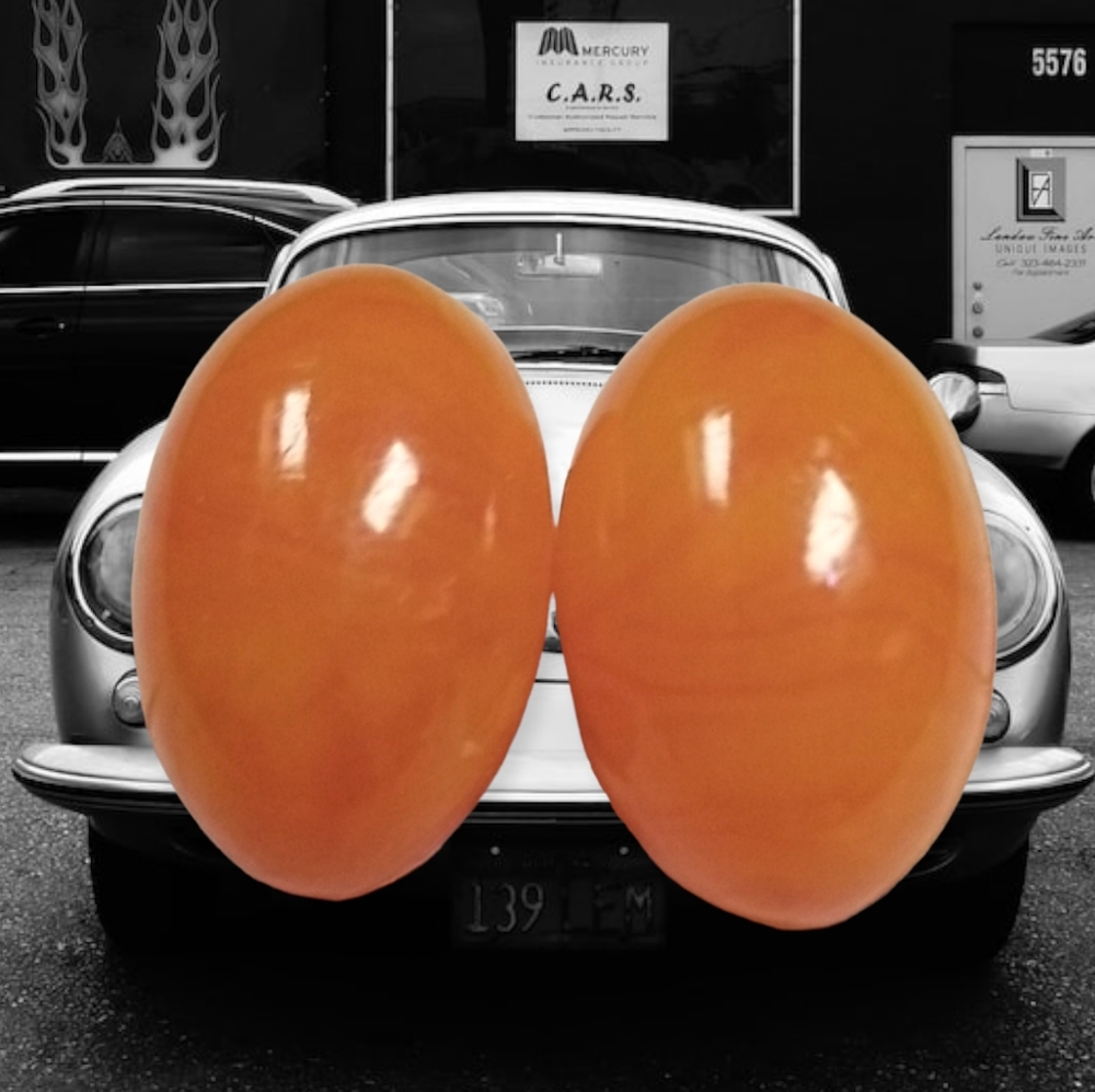 Vintage Mid Century 1950s Orange Celluloid Clip Earrings